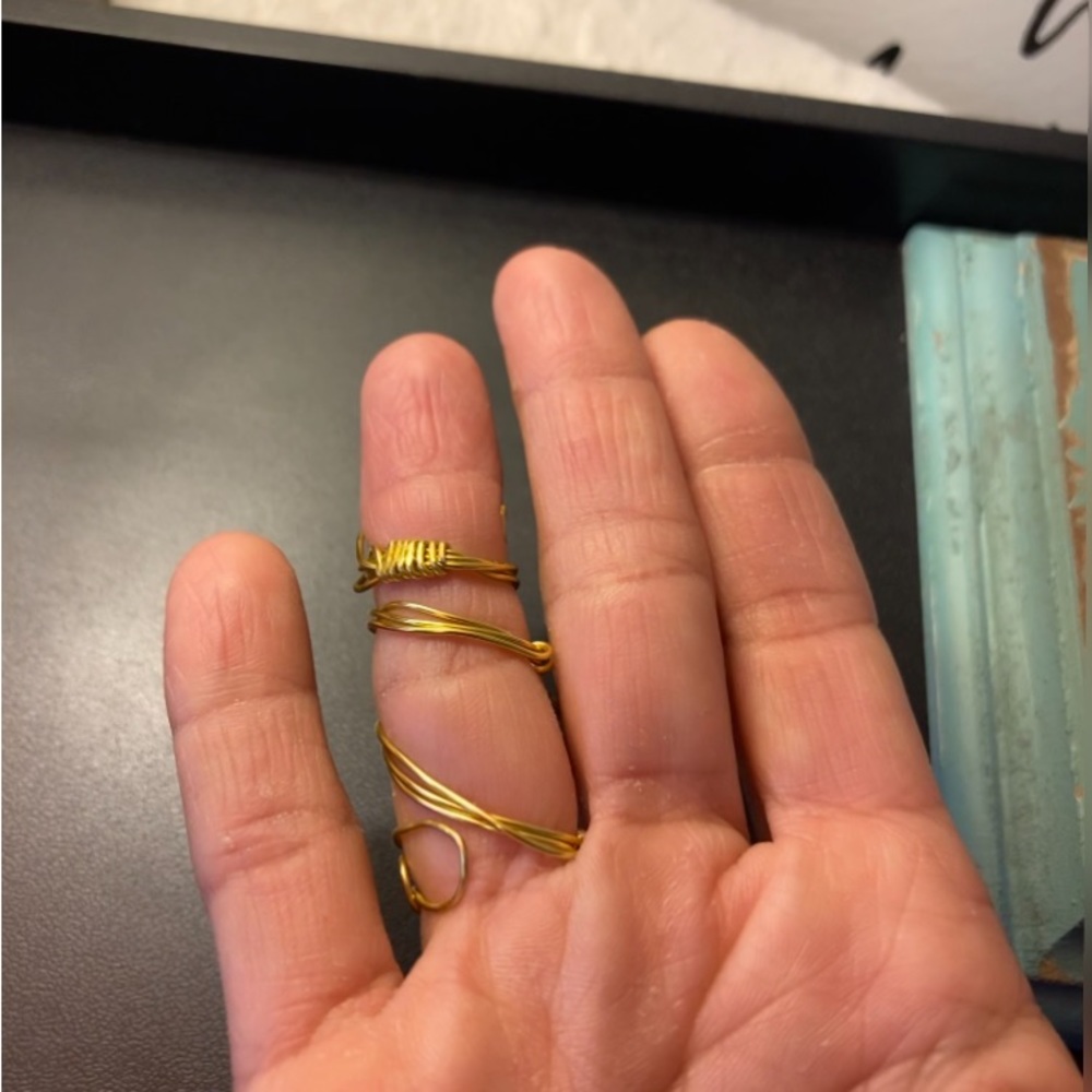 Handcrafted Adjustable Ring With Gold Wrapped In … - image 7